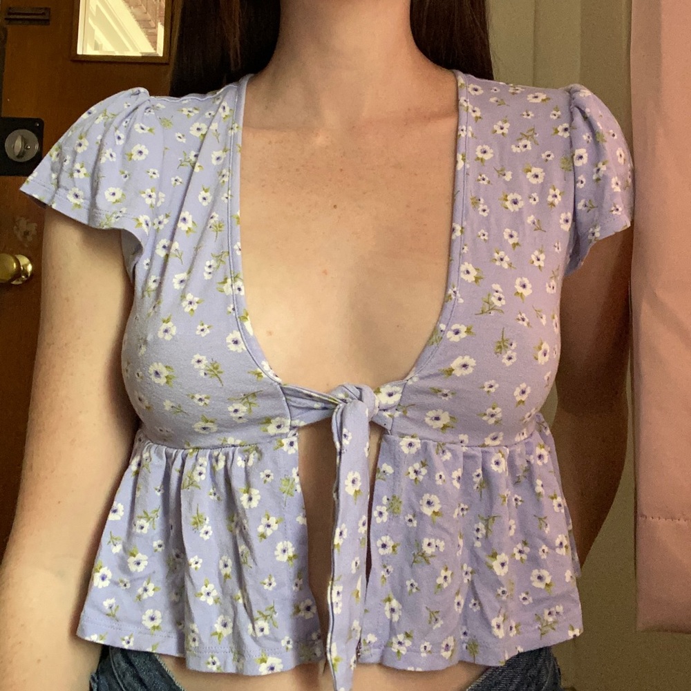 forever 21 floral tie front top
